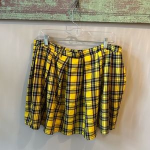 Hot Topic Yellow plaid skirt from , XL